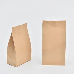 Bolsa de papel marrón Kraft con impresión personalizada de su propio logotipo para comida para llevar