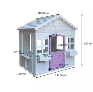 Casita de Juegos de Madera para Jardín y Exteriores con Puerta y Ventanas Funcionales y Jardinera para Flores - Product Image 3