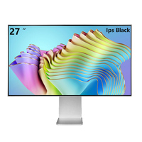 Moniteur de bureau 27 pouces 3840x2160 75Hz 400 cd/m² avec cadre ultra-fin (4 côtés), panneau IPS argenté, boîtier en alliage d'aluminium, haut-parleurs intégrés