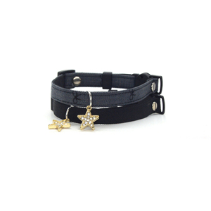 <span class=keywords><strong>Collar</strong></span> de lujo para mascotas antiestrangulamiento para perros pequeños, gatos, patrón de animales sólidos, decoraciones de cinta, colgante de estrella de poliéster hecho para entrenamiento - Product Image 1