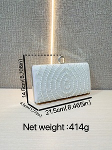 New European American Fashion Evening Wedding Bridesmaid Gift Shoulder Ball <b>Clutch</b> Bag Pearl Beads Decoration Spring Tanjing - Product Image 5
