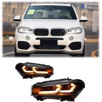 Ensemble de phares à LED avec projecteur double L DRL pour BMW X5 F15 2014-2018, Plug and Play, 6000K, clignotants dynamiques, mise à niveau