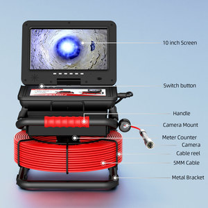 Cámara de Inspección de Tuberías Autonivelante de 30m, Endoscopio de Drenaje y Alcantarillado con Pantalla IPS de 10 Pulgadas y 1080P, Grabadora DVR, Cable de 5mm y Contador de Metros - Product Image 1