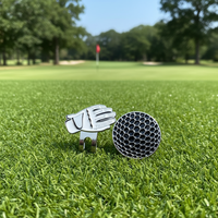Clip de chapeau de golf magnétique en forme de gant, marqueur de balle plaqué fer, accessoire de golf durable, logo personnalisé pour cadeaux de golf