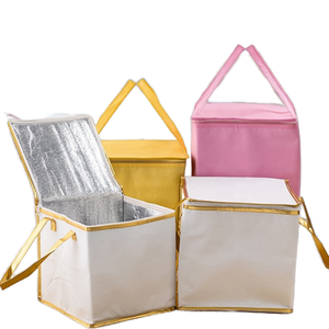 Food Takeaway Reusable Large Capacity Durable Eco-Friendly Custom Tote Zipper Insulated Non Woven Cooler Bag - Product Image 1