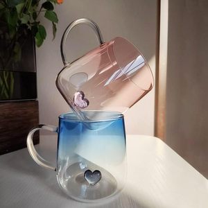 Unico regalo di <span class=keywords><strong>san</strong></span> <span class=keywords><strong>valentino</strong></span> <span class=keywords><strong>occhiali</strong></span> estetici per bere tazza da tè tazza di vetro tazze da caffè con cuore interno - Product Image 1