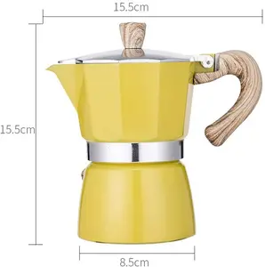 Moka Top Sale Aluminum Minimalist Round Hand Italian Coffee Maker 3 Cups Factory Price Coffee Pot Dallah Coffee Brewing Pot T/T