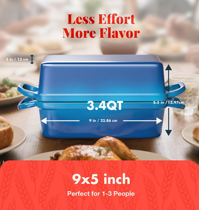 Marmite en <span class=keywords><strong>fonte</strong></span> émaillée 2-en-1 personnalisée avec couvercle, type <span class=keywords><strong>cocotte</strong></span> hollandaise, pour la cuisson de gâteaux et pains à la maison – Vente en gros directe usine - Product Image 4