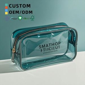 PVC <b>Makeup</b> <b>Bag</b> With Zipper Custom Logo <b>Transparent</b> Cosmetic Storage Pouch for Skincare Toiletries Travel Organizer - Product Image 1
