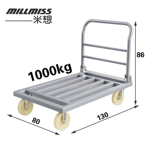 Carrello a Mano Pieghevole OEM in Acciaio 130*80cm con Piattaforma Piatta e Tubo Quadrato per Magazzino Industriale - Product Image 2