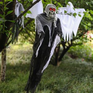 Halloween LED Glowing Skull Ghost Chandelier Gauze Cape Decoration Parties Haunted House Ugly Terrifying <strong>Skeleton</strong> Scared <strong>Lamp</strong> - Product Image 2