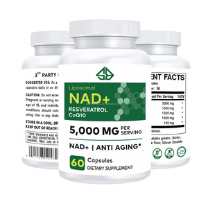 Suplemento de Vitamina NAD+ Resveratrol Coenzima Q10 para Mejorar la Energía Celular y Combatir el Envejecimiento, 60 Cápsulas, Unisex, Adultos - Product Image 1