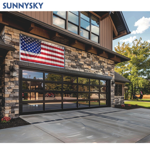 Sunnysky Porte de Garage Coulissante Automatique Moderne Personnalisée en Alliage d'Aluminium Populaire à l'Ile <span class=keywords><strong>Maurice</strong></span> pour Villas Surface Finie - Product Image 6