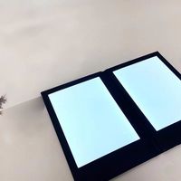 Buku Menu Restoran Tebal dengan Lampu LED, Sampul Kulit Persegi Panjang Tahan Air, Dapat Diisi Ulang, dengan Warna Kustom