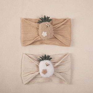 Linda piña muñeca flor sombreros recién nacido bebé niña nailon banda para el cabello halógeno puerta sombrero accesorios elegante diadema para bebés - Product Image 1