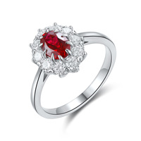 Bague en rubis de laboratoire MuShan Jewelry Factory, couleur sang de pigeon, pierre principale, monture en argent 925, polyvalente pour un usage quotidien