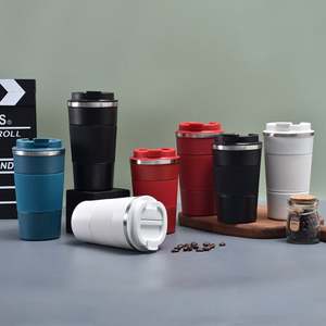 Taza de Café de Acero Inoxidable 304, Taza de Viaje con Aislamiento de Doble Pared al Vacío, con Funda de Silicona Antideslizante y Resistente al Calor para Oficina y Automóvil - Product Image 2