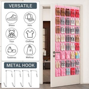 40 Pocket Over Door <b>Shoe</b> Organizer Mesh Hanging Storage Holder For <b>Shoes</b> Behind Door Space Saver - Product Image 4