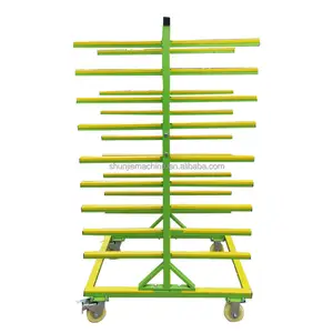 10 layers Short Aluminum Profile Transport Cart Window Wood Plate Transport Dolly in Warehouse