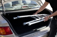 Déambulateur pliant ultraportable en aluminium MSMT Silver, étanche et durable, pour personnes à mobilité réduite, avec roues de 5 pouces et assistance à la marche
