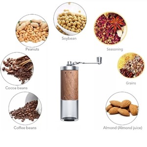 Moulin à café manuel portable en acier inoxydable avec manivelle, finition <span class=keywords><strong>grain</strong></span> de bois, pour la maison et la cuisine - Product Image 2