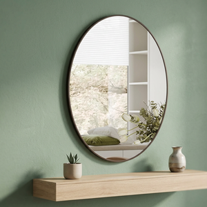 Oval Wall <b>Mirror</b> 4.0mm Thick Framed Glass Minimalist Design for Bedroom Living Room - Product Image 4