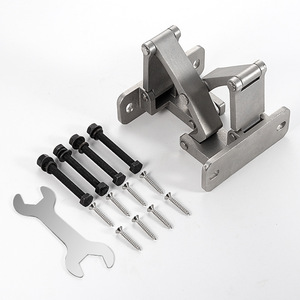 Charnière de porte dissimulée en acier inoxydable, ouverture vers l'extérieur à 180 degrés, support de charge épaissi et renforcé pour portes en carrelage céramique - Product Image 2