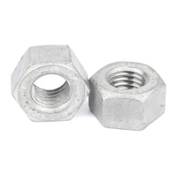 Гайки шестигранные ASME B18.2.2 усиленного типа, A563, класс A, горячеоцинкованные, 53 микрона, UNC, конструкционные