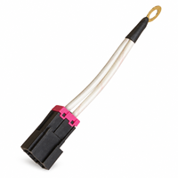 Connecteur de faisceau de câblage automobile avec borne annulaire, câble à deux fils, boîtier noir et verrouillage rose