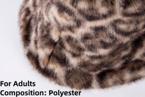 Topi Bucket Desain Khusus Musim Dingin, Desain Khusus, Bahan Plush Tebal Hangat Motif Leopard untuk Santai di Luar Ruangan dan Perjalanan - Product Image 4