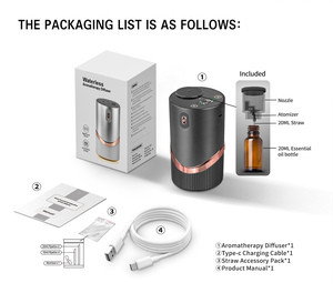 Portable Luxury Mini Electric Waterless Aroma <b>Diffuser</b> USB Battery Powered for Home Car & Room Essential <b>Oil</b> Screen Display - Product Image 5