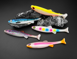 Cebo suave de cola en T de gran tamaño, 19cm, 63g, 10 colores, para Lucio, mero, mero <span class=keywords><strong>gigante</strong></span> y lubina negra, señuelo suave de pesca de PVC - Product Image 6