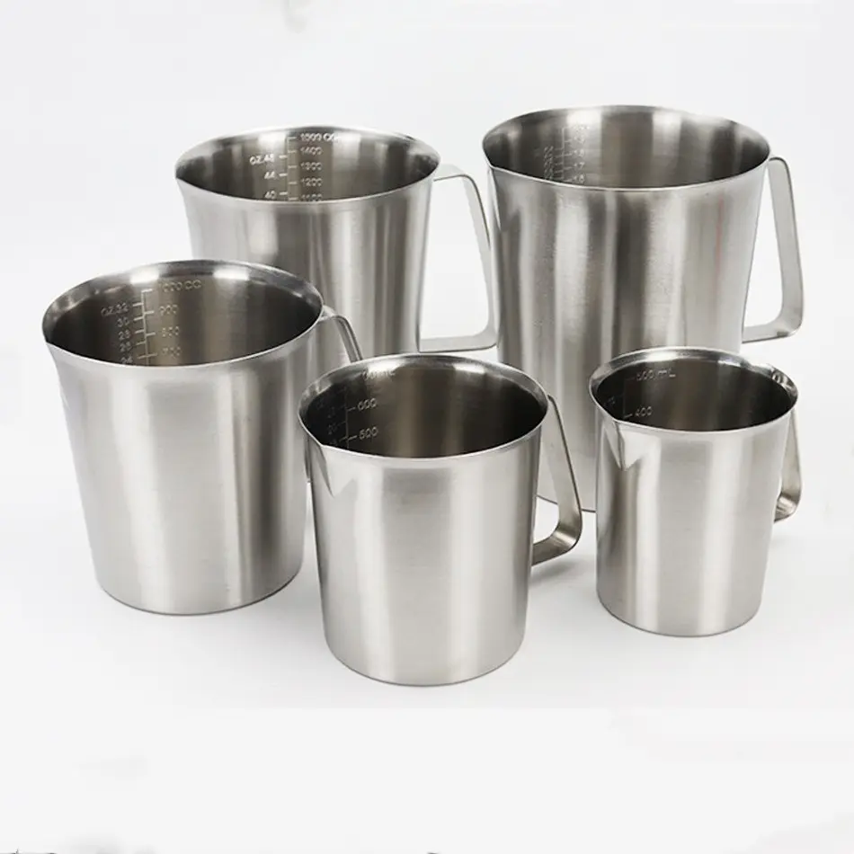 Stainless Steel Measuring Cup with Handle and Scale of Different Sizes