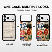 Coque de téléphone magnétique modulaire personnalisée en gros pour iPhone 18 Pro Max 17 Pro Max 16 Pro 15 avec plaque arrière imprimée remplaçable, couvercle OEM