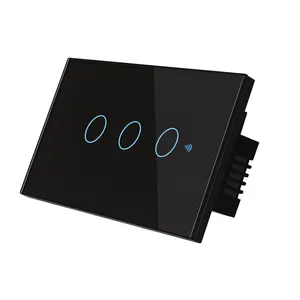 220V 1000W 3-Gang-Fernbedienung und telefon gesteuerter Lichtsc halter Smart Home Wall Touch-Schalter mit oder ohne Neutral leiter