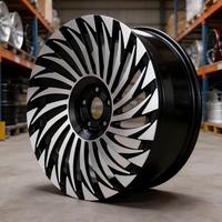 19 8.5 Jantes en alliage PCD5x112 avec surface usinée noire, jantes moulées adaptées à Audi Mercedes Benz FBX493