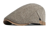 Boina Unisex de Terciopelo de Oveja Transpirable para Otoño e Invierno, Estilo Británico Retro Artístico, Gorra de Pico de Pato con Forro Polar, para Deportes y Fiestas