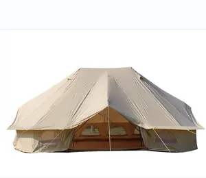 Emperor Bell Tent 10-12 People Large Waterproof Cotton Canvas Outdoor Camping Dream House Single Double Layer PVC Oxford Fabric