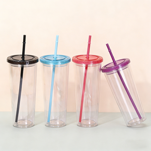 Vaso tipo globo de nieve de 25oz 750ml transparente, preperforado con pajita, para hacer un globo de nieve DIY. - Product Image 5