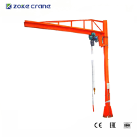 Grue à flèche pivotante sur colonne de 2 tonnes de haute qualité, à poser au sol, pour poste de travail d'assemblage en usine