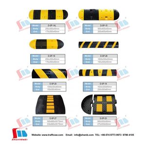 Factory Yellow-Black Road Reducer Speed Breaker <span class=keywords><strong>Reductor</strong></span> Cojín Shock Belt Rubber Speed Bumps para la Seguridad del Tráfico en carretera - Product Image 3