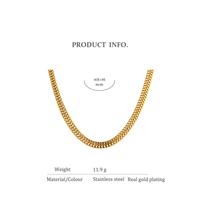 JINYOU 106 Collier tendance en acier inoxydable plaqué or 18 carats avec chaîne plate pour femme – Vente en gros