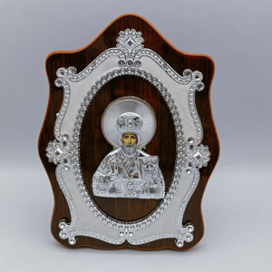Vente directe d'usine Ornements religieux ovales Maria Jésus Ornements en bois Cadres photo en plastique - Product Image 5