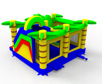 Ensemble de château gonflable à thème de jungle de crocodile commercial pour enfants, maison de rebond, château de saut, combo avec toboggan