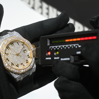 Оптовые мужские часы VVS Moissanite Iced Out в стиле хип-хоп с люминесцентным сапфиром, водонепроницаемость 50 м, проходят тест на алмазном тестере, механические часы APS