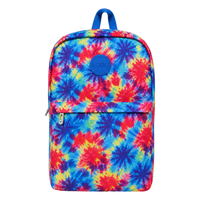 Sac à dos scolaire coloré tie-dye avec logo personnalisé, résistant à l'eau, sac à livres vibrant pour enfants et adolescents, vente en gros OEM