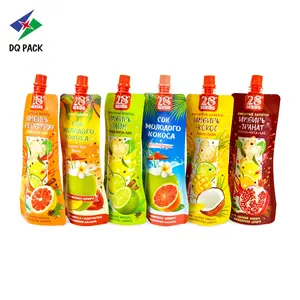 DQ PACK Aluminum Beverage Juice Liquid Packaging Bag Stand Up Spout Pouch