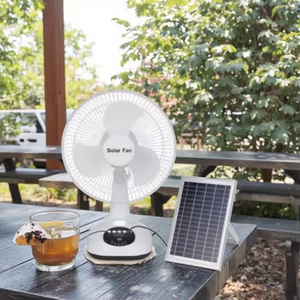 Portable Mini USB Panneau Solaire DC Rechargeable Électrique Camping Ventilateur Solaire Réglable Ventilateur De Refroidissement Par Air pour Usage Domestique Plafond Table - Product Image 1