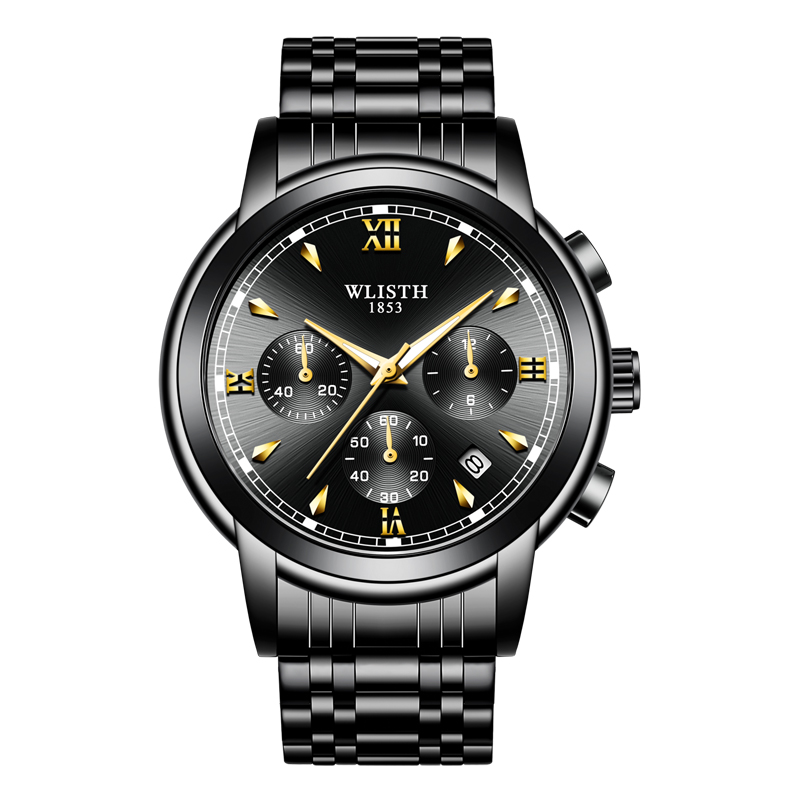 Superficie nera oro/cintura in acciaio nero 1 #