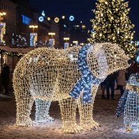 Decoración de Faroles Personalizados para Parques de Atracciones, para Uso en Interiores/Exteriores, Espectáculo de Luces para Parques Temáticos Navideños